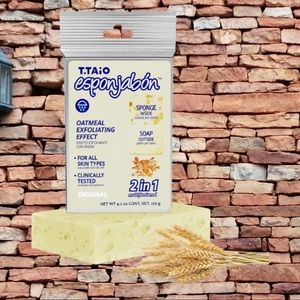Esponjabon Oat Soap Sponge - Cleansing Shower Scrubber - Cleaning Bath Wash & Oi